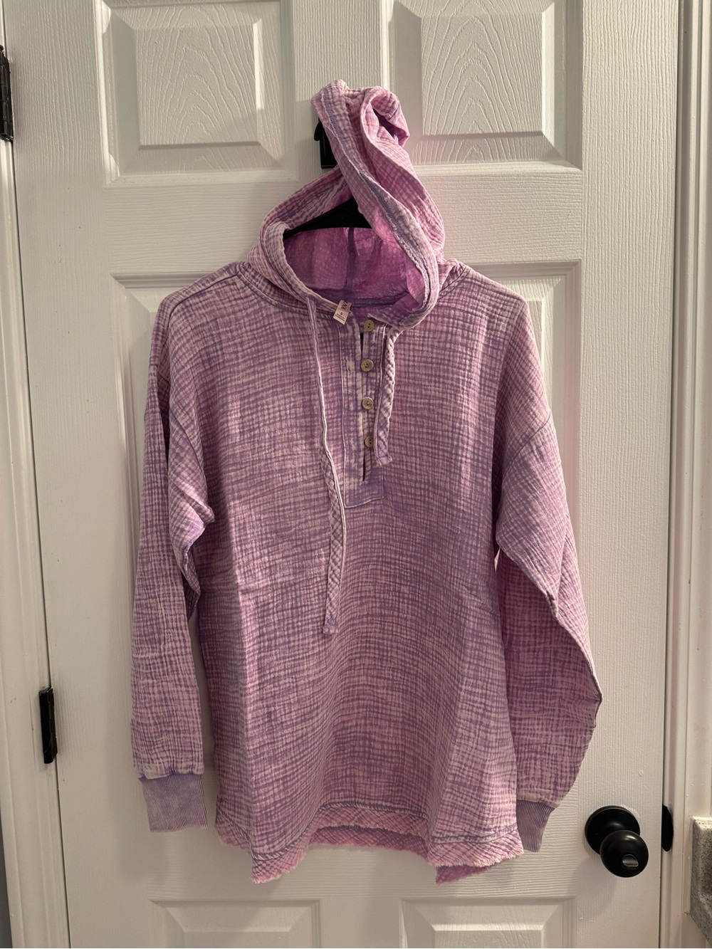 Zenana gauze Light Purple Hooded Pullover Shirt *NWOT* size: small